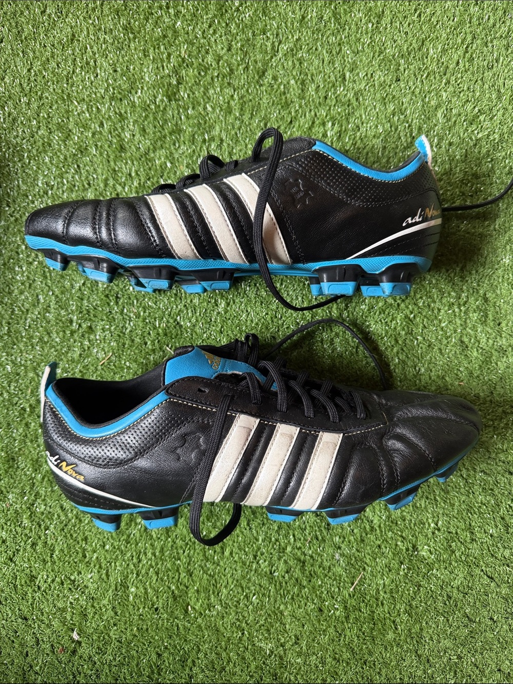 adidas Men’s Black, White & Blue Soccer Cleats - Picture 2 of 8
